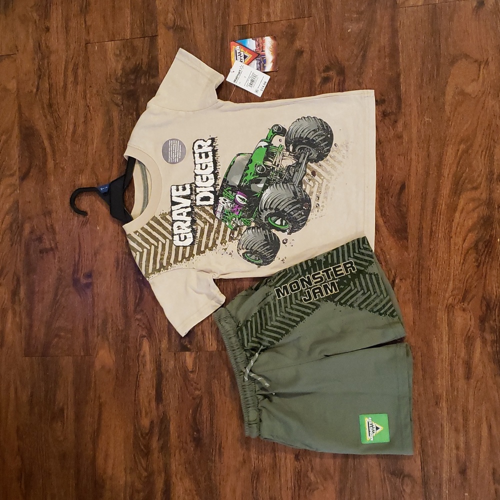 Grave Digger 2-Piece Shorts Set 4T